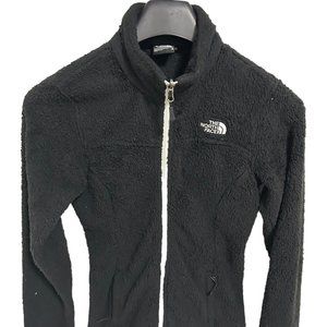 North Face Womens Fleece Mid Length Jacket Size Small Full Zip Black